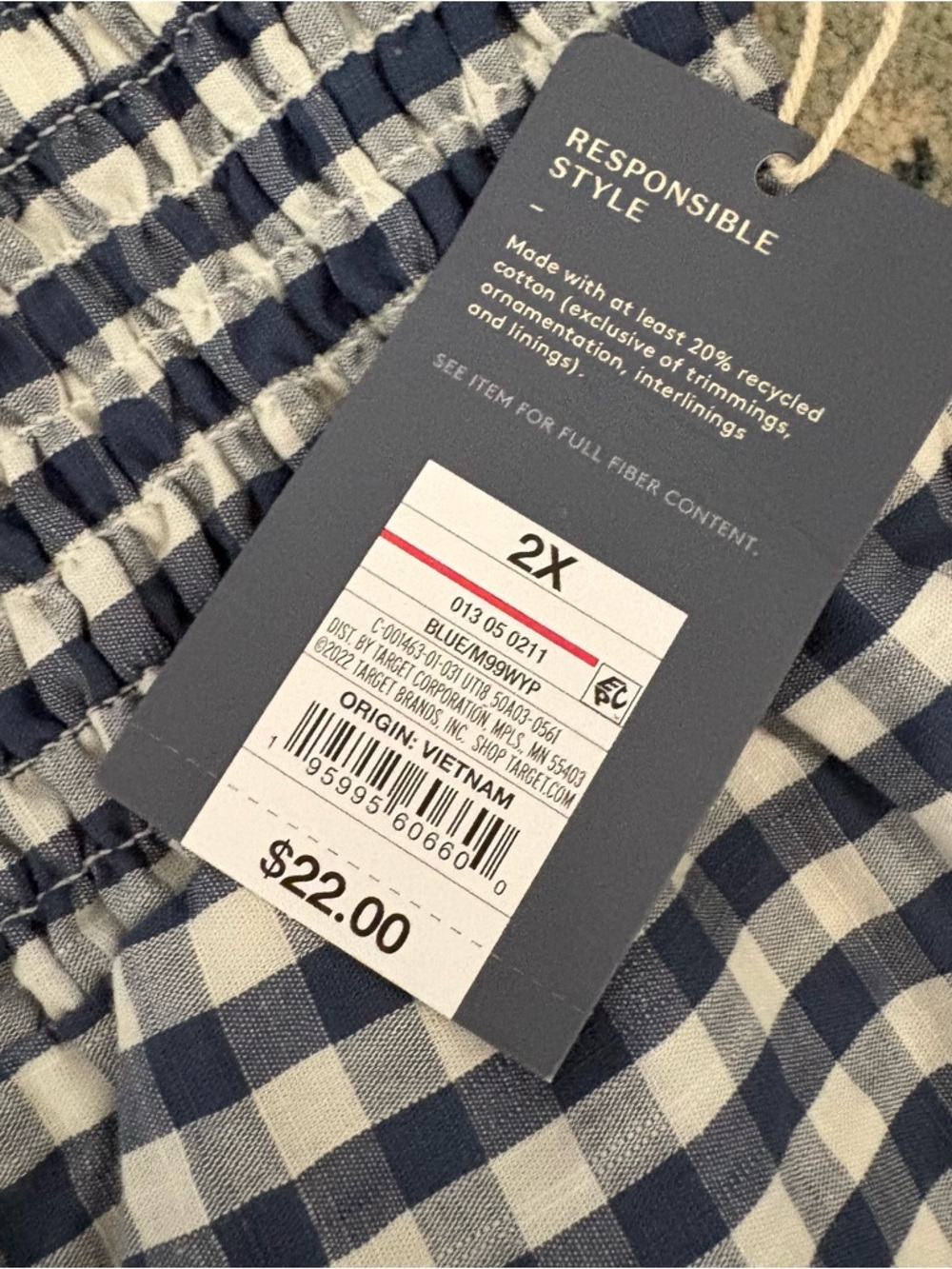 🌸3/$20🌸 NWT Universal Thread Blue Gingham Ruffle Skirt - Picture 2 of 4